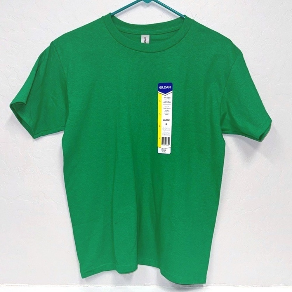 Gildan T-Shirt Youth Large Kelly Green Heavy Cotton Classic‎ Fit Short Sleeve